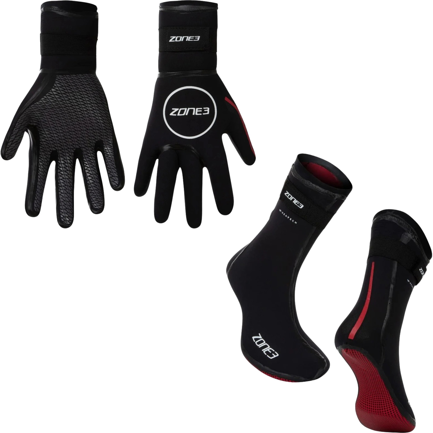 2026 ZONE3 Luvas Térmicas De Neoprene Heat- Tech E Meias Térmicas De Neoprene Heat- Tech NA18UHTGAS101 - Black / Vermelho